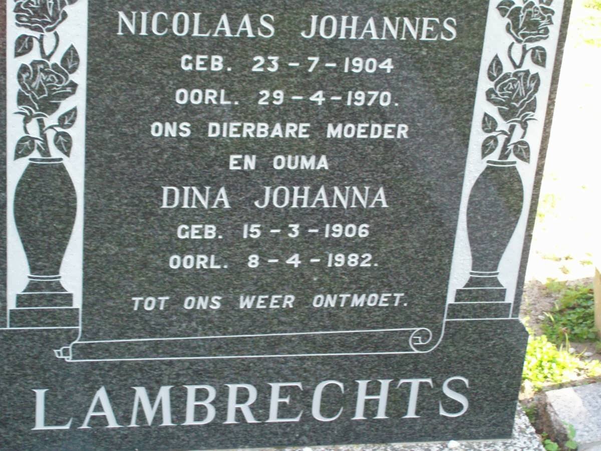 LAMBRECHTS Nicolaas Johannes 1904-1970 &amp; Dina Johanna 1906-1982