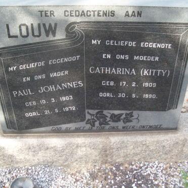 LOUW Paul Johannes 1903-1978 &amp; Catharina 1909-1990