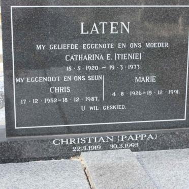 LATEN Christiaan 1919-1993 &amp; Catharina E. 1920-1973 :: LATEN Chris 1952-1987 :: LATEN Marie 1926-1991