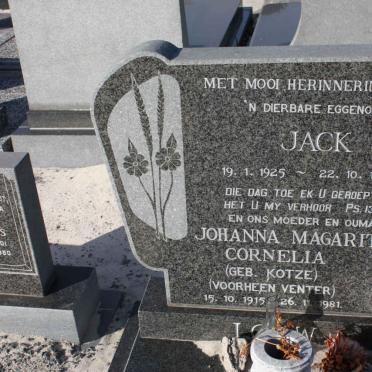 LOUW Jack 1925-1979 &amp; Johanna Margaretha Cornelia KOTZE voorheen VENTER 1915-1981