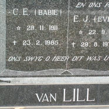 LILL E.J., van 1911-1974 &amp; C.E. 1911-1985