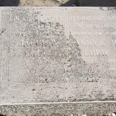 LOUW Jacob A. 1881-19?3 &amp; Anna C.M. 1896-1984