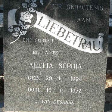LIEBETRAU Aletta Sophia 1924-1972
