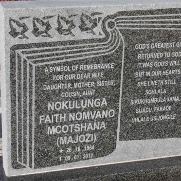 MCOTSHANA Nokulunga Faith Nomvano 1964-2012