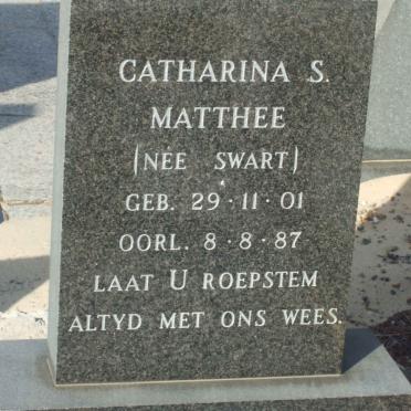 MATTHEE Catharina S. SWART 1901-1987
