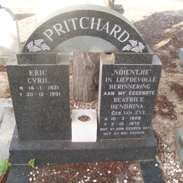 PRITCHARD Eric Cyril 1921-1991 &amp; Beatrice Hendrina VAN ZYL 1926-1972