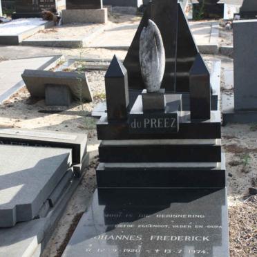 PREEZ Johannes Frederick, du 1920-1979 &amp; Maria Petronella Elizabeth 1919-1981