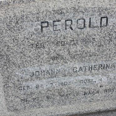 PEROLD Johanna Catherina 1903-1974