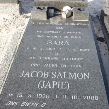 POTGIETER Jacob Salmon 1920-2008 &amp; Sara 1928-1980