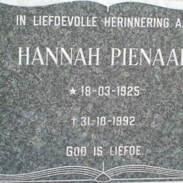 PIENAAR Hannah 1925-1992
