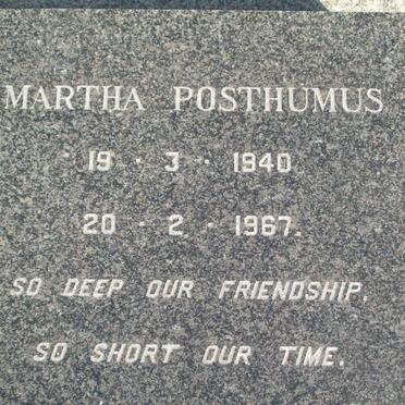 POSTHUMUS Martha 1940-1967
