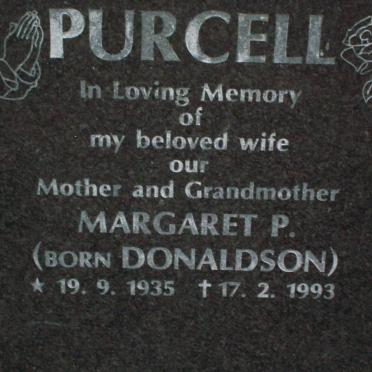 PURCELL Margaret P. nee DONALDSON 1935-1993