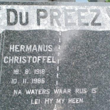PREEZ Hermanus Christoffel, du 1918-1985