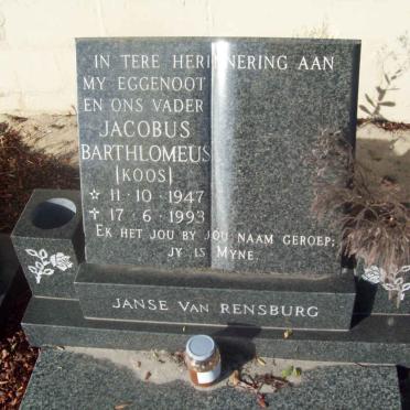 RENSBURG Jacobus Barthlomeus, Janse van 1947-1993