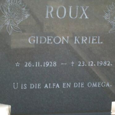 ROUX Gideon Kriel 1928-1982