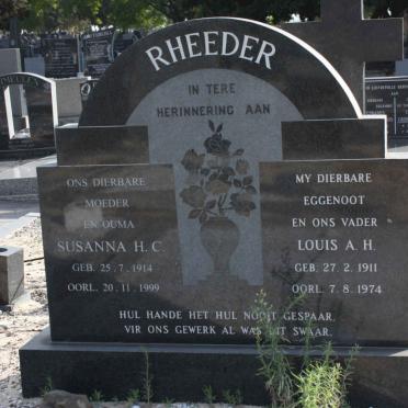 RHEEDER Louis A.H. 1911-1974 &amp; Susanna H.C. 1914-1999