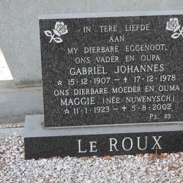 ROUX Gabriel Johannes, le 1907-1978 &amp; Maggie NUWENYSCH 1923-2002