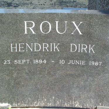 ROUX Hendrik Dirk 1894-1967