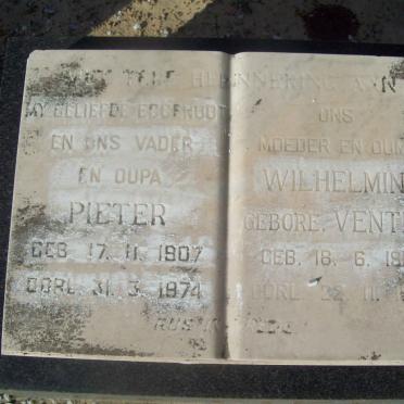 RETIEF Pieter 1907-1974 &amp; Wilhelmina VENTER 1910-1982