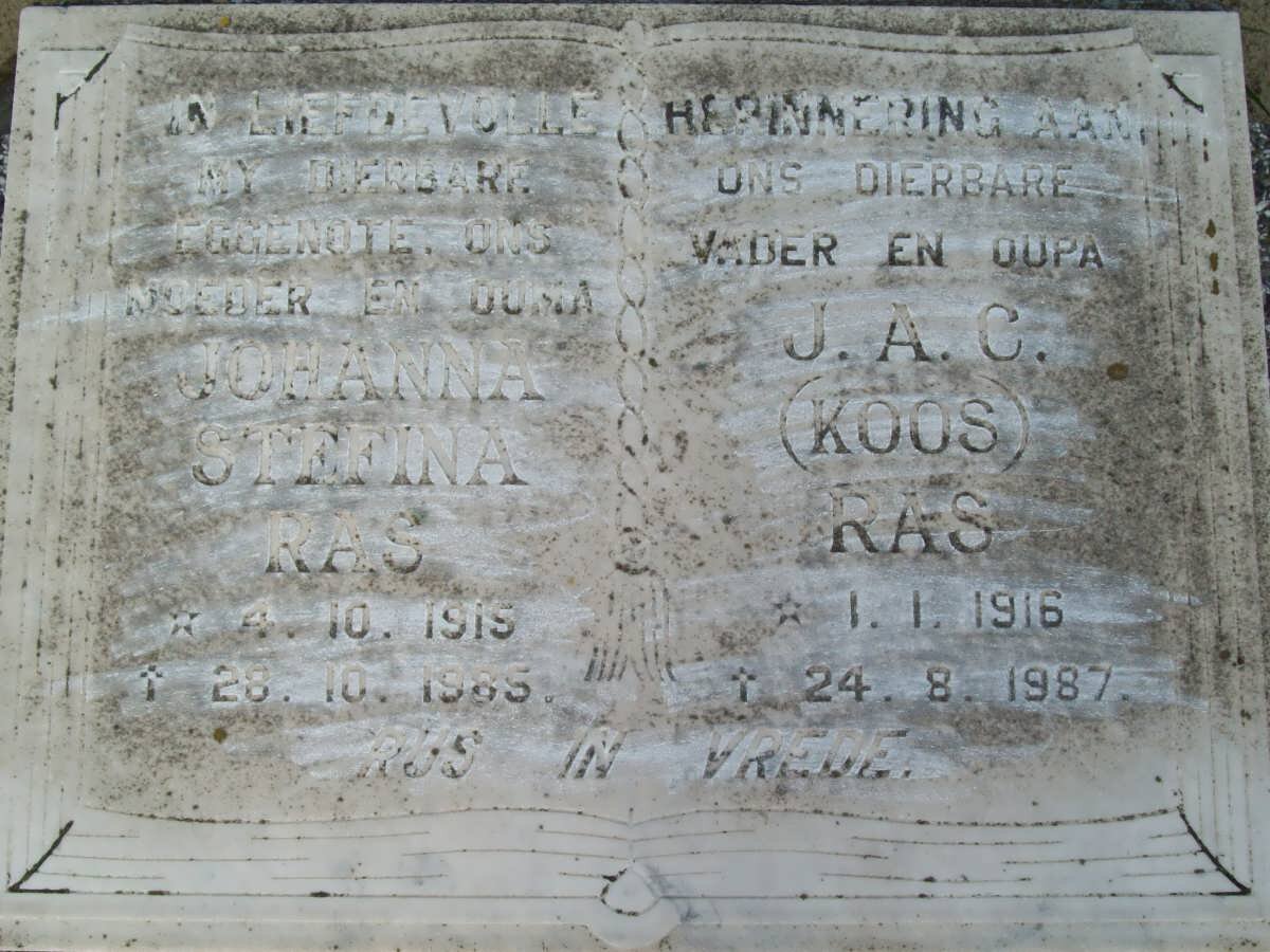 RAS J.A.C. 1916-1987 &amp; Johannes Stefina 1915-1985