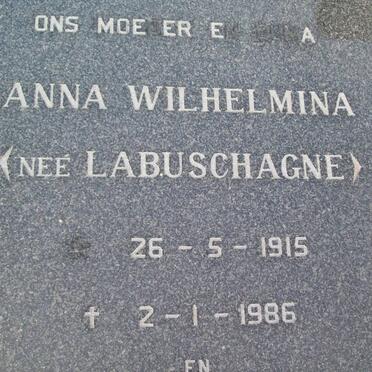 RENSBURG Johannes Frederick, Janse van 1912- &amp; Anna Wilhelmina LABUSCHAGNE 1915-1986