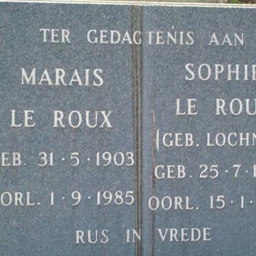 ROUX Marais, le 1903-1985 &amp; Sophie LOCHNER 1904-1988