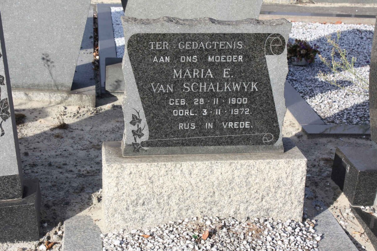 SCHALKWYK Maria E., van 1900-1972