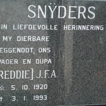 SNYDERS J.F.A. 1920-1993
