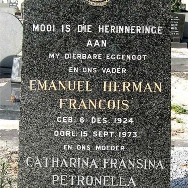 STEENKAMP Emanuel Herman Francois 1924-1973 &amp; Catharina Fransina Petronella 1927-1981