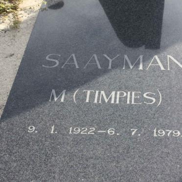 SAAYMAN M. 1922-1979