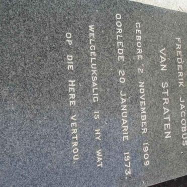 STRATEN Frederik Jacobus, van 1909-1973