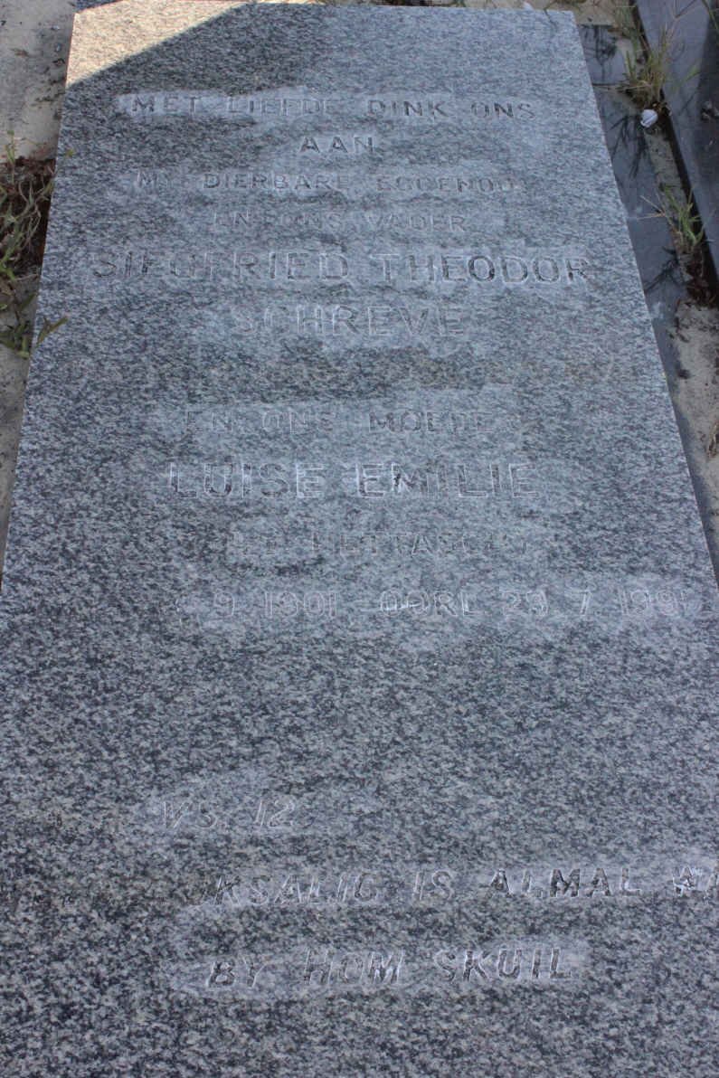 SCHREVE Siegfried Theodor &amp; Luise Emilie 1901-1991