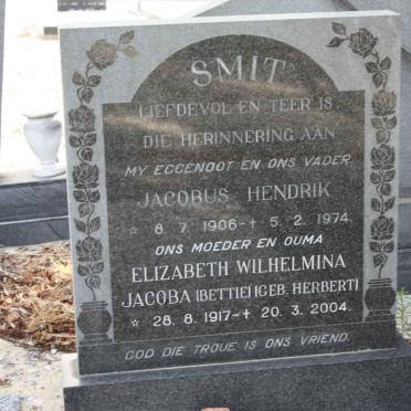 SMIT Jacobus Hendrik 1906-1974 &amp; Elizabeth Wilhelmina HERBERT 1917-2004