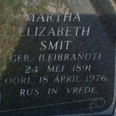 SMIT Martha Elizabeth nee LEIBRANDT 1891-1976