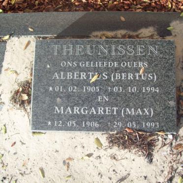 THEUNISSEN Albertus 1905-1994 &amp; Margaret 1906-1998