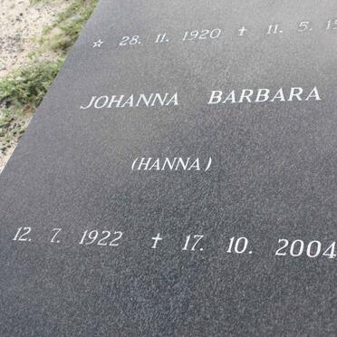 VUUREN Johanna Barbara, van 1922-2004