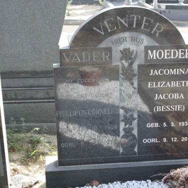 VENTER Phillipus Cornelius 1926-1973 &amp; Jacomina Elizabeth Jacoba 1934-2010