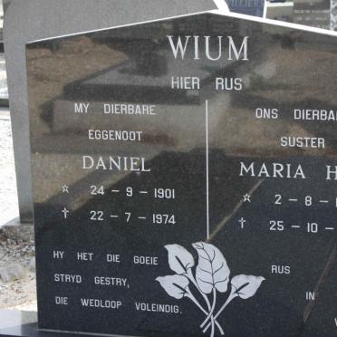 WIUM Daniel 1901-1974 &amp; Maria H.E. 1904-1997