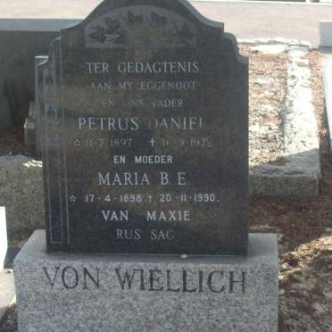 WIELLICH Petrus Daniel, von 1897-1972 &amp; Maria B.E. 1898-1990