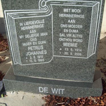 WIT Petrus Johannes, de 1915-1993 &amp; Miemie 1914-2006
