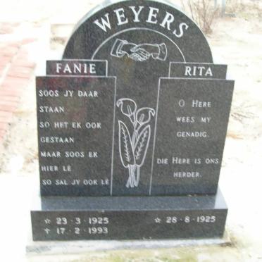 WEYERS Fanie 1925-1993 &amp; Rita 1925-