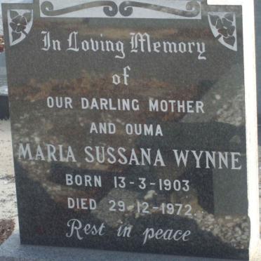 WYNNE Maria Susanna 1903-1972