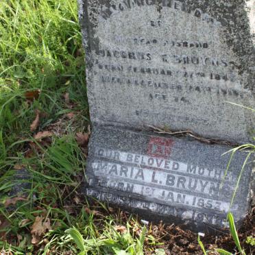 BRUYNS Jacobus T. 1845-1919 &amp; Maria L. 1853-1934