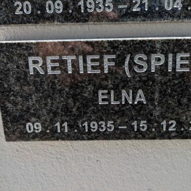 RETIEF Elna nee SPIES 1935-2021
