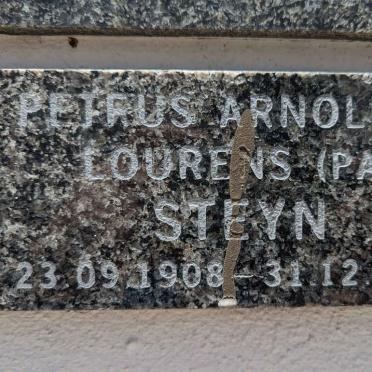STEYN Petrus Arnoldus Lourens 1908-1982