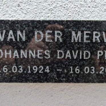 MERWE Johannes David Prins, van der 1924-2012