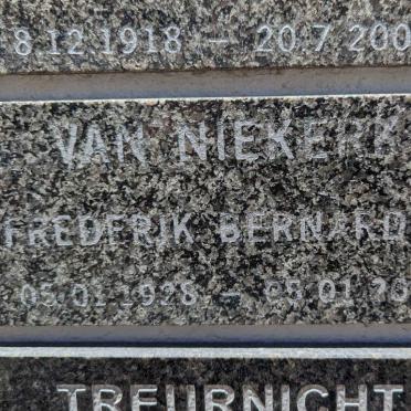 NIEKERK Frederik Bernardus, van 1928-2005