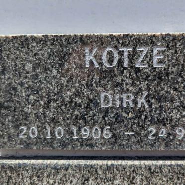 KOTZE Dirk 1906-2006