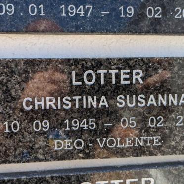 LOTTER Christina Susanna 1945-2018