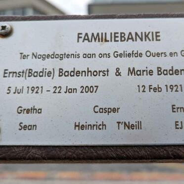 BADENHORST Ernst 1921-2007 &amp; Marie HORN 1921-1993